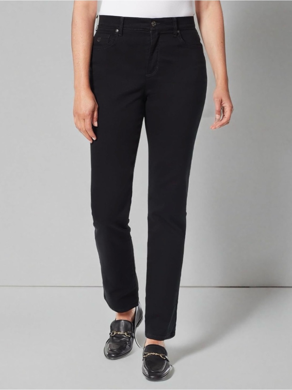 Gloria Vanderbilt Black Straight-Leg Women's Pants/ Size 10 Average/ Color Black